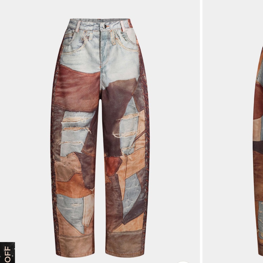 Plus size Micas patchwork Women's Jeans